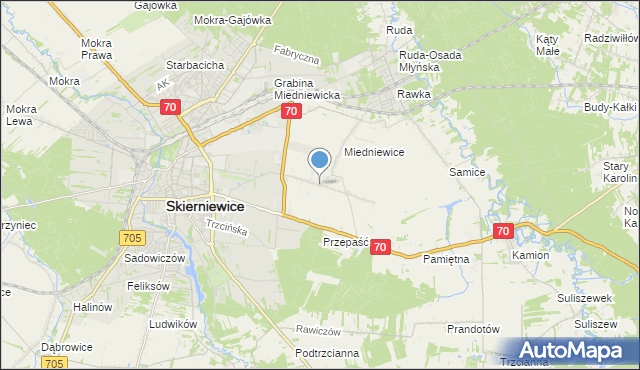 mapa Miedniewice Nowe, Miedniewice Nowe na mapie Targeo